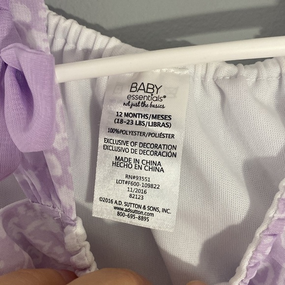 Baby Essentials Lavender and Pink Outfit Size 12 Months - Picture 4 of 11